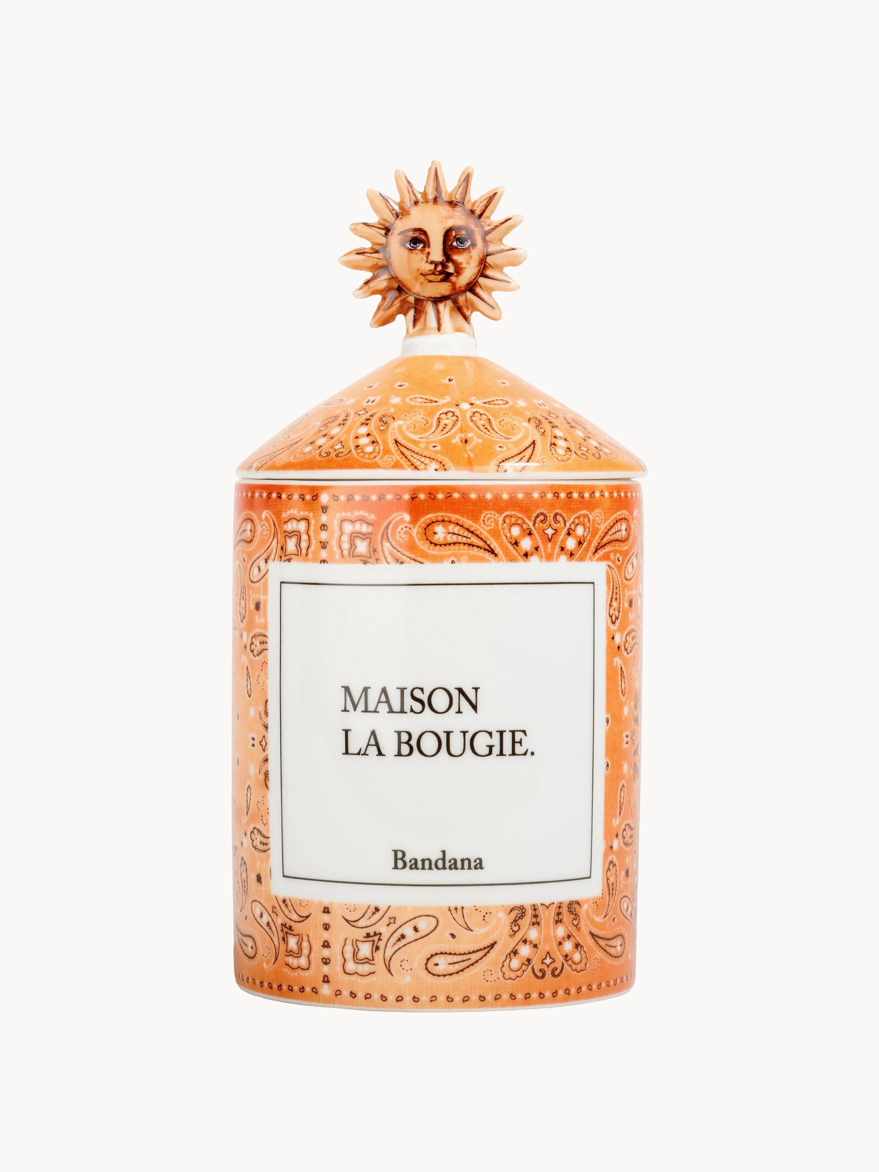 Handgemaakte geurkaars Bandana (mandarijn, sandelhout & amber)