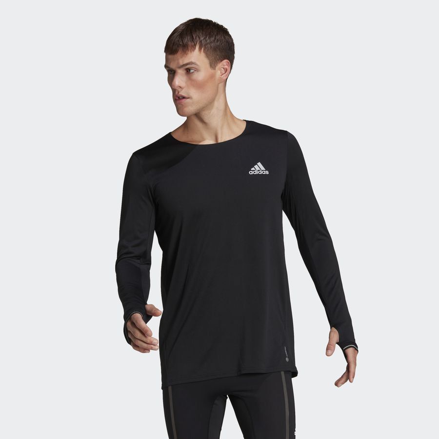 adidas T-Shirt Manches Longues Fast - Noir/Blanc