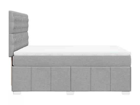 Sommier à lattes de lit avec matelas Gris clair 140x190cm Tissu