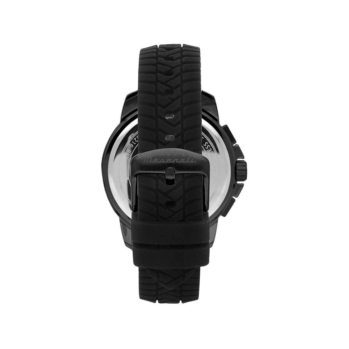 Montre MASERATI acier noir homme bracelet caoutchouc noir