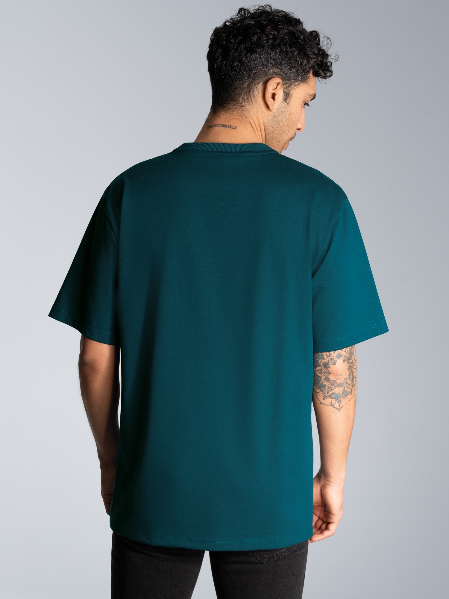 Heavy Oversized T-Shirt mit 3D-Motiv Saphir
