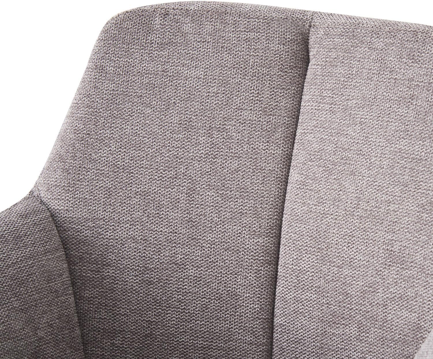 B&D home® Esszimmerstuhl Daisy drehbar – Armlehnenstuhl mit 360° Drehfunktion, Webstoff Grau, gepolsterte Sitzschale, Massivholzgestell Natur, skandinavisches Design für Esszimmer, Küche, Home Office