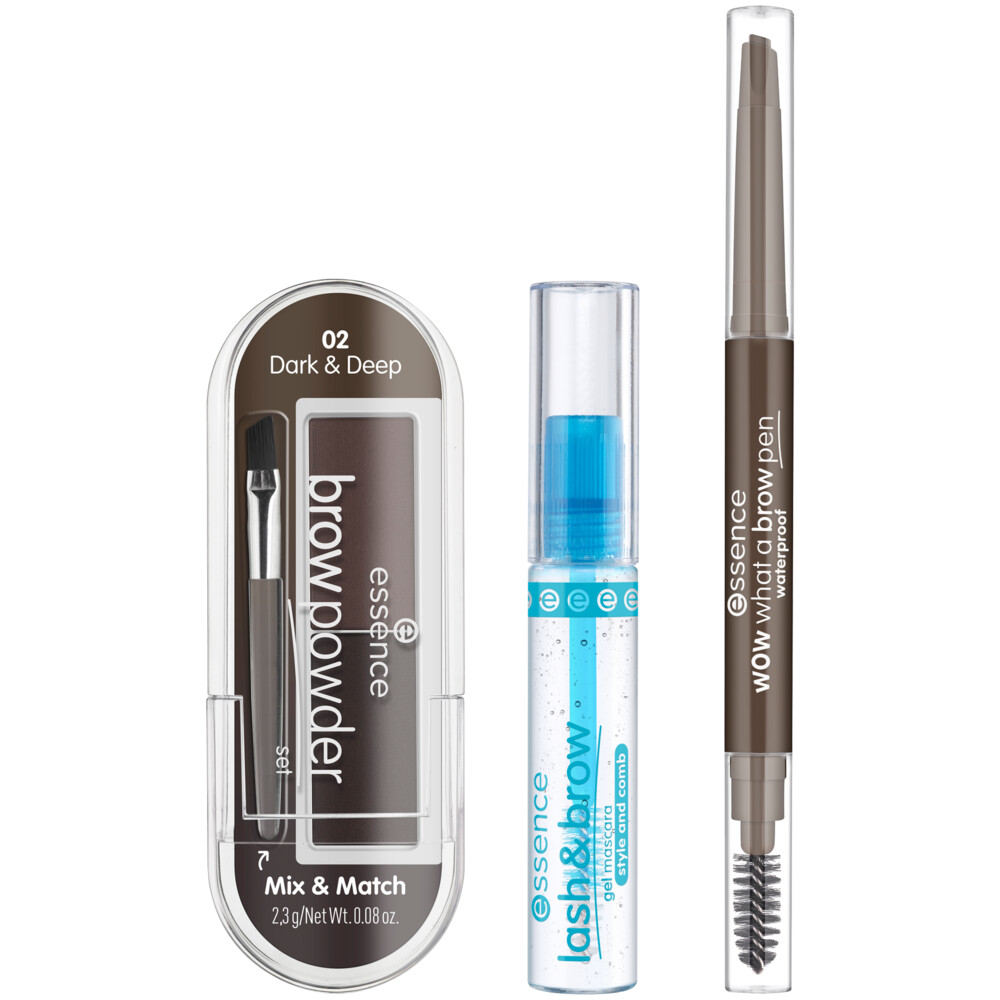essence Easy & WOW Brow SetMedium3 stuks