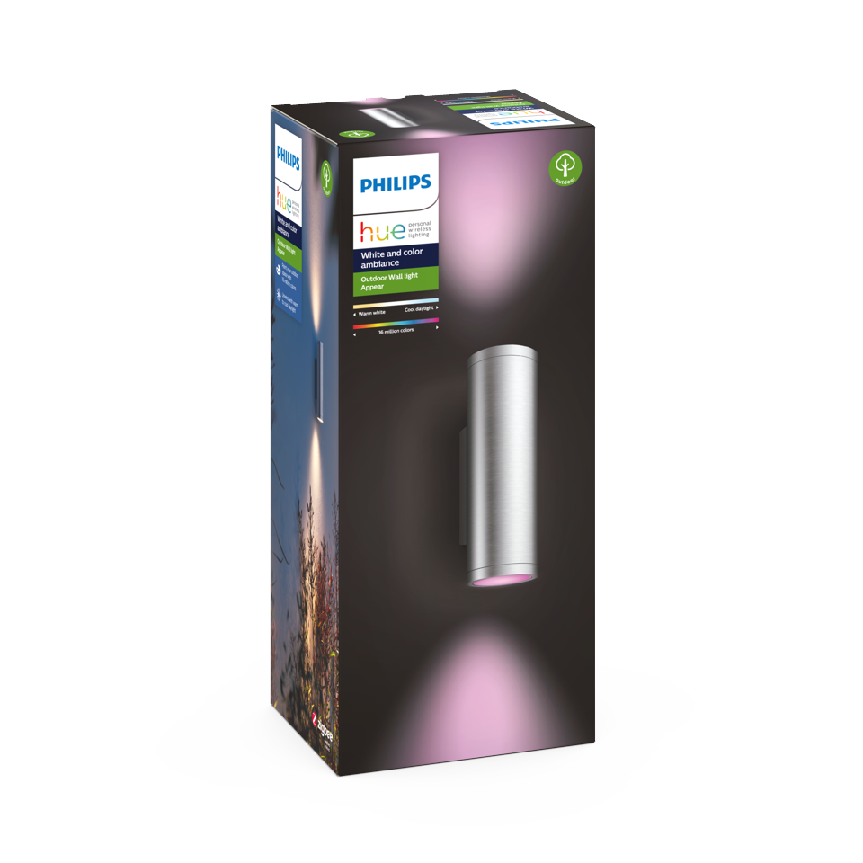 Philips Hue - Appear Wall Light - Hue Outdoor - White & Color Ambiance