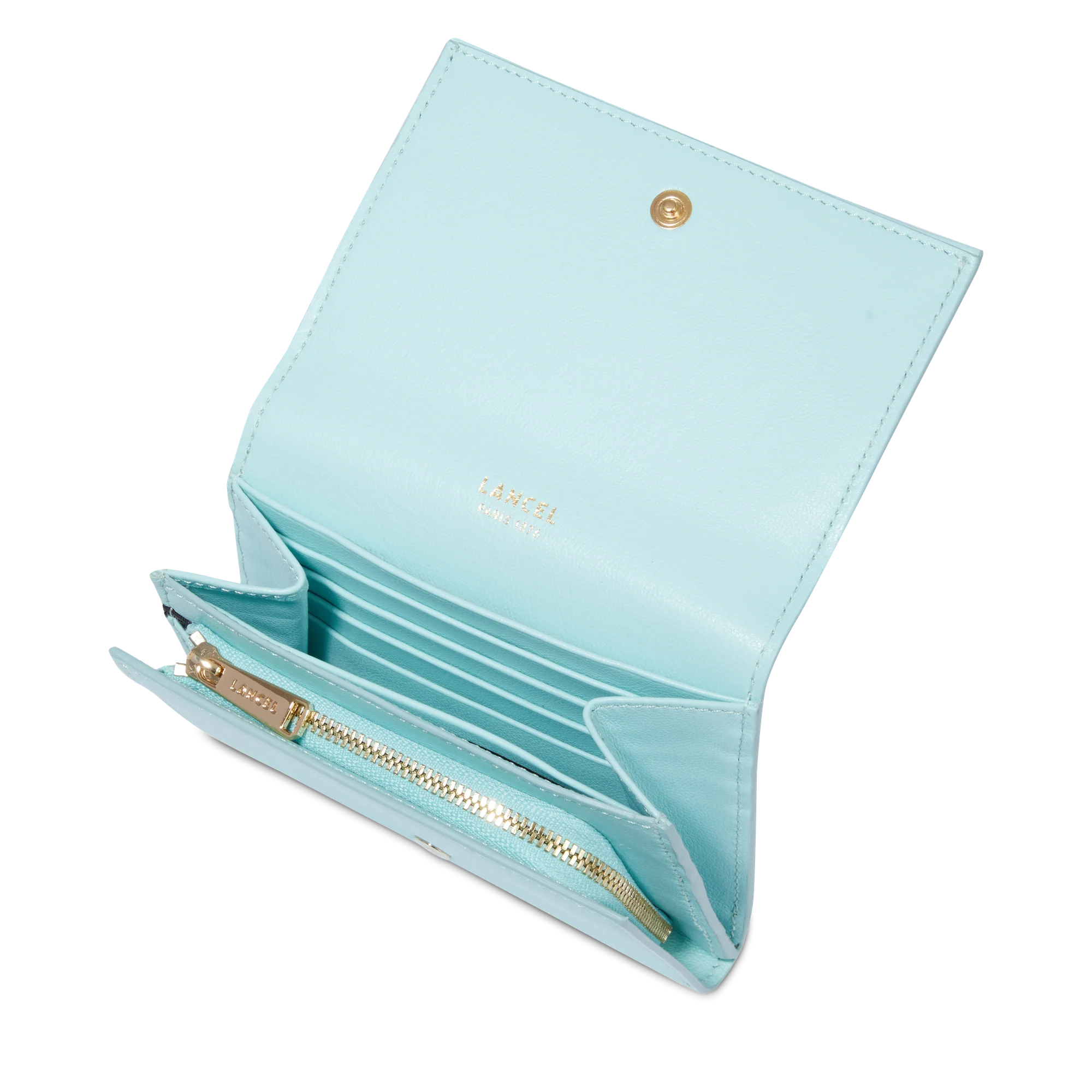 Portefeuille compact rectangulaire rabat Billie de Lancel-Menthe