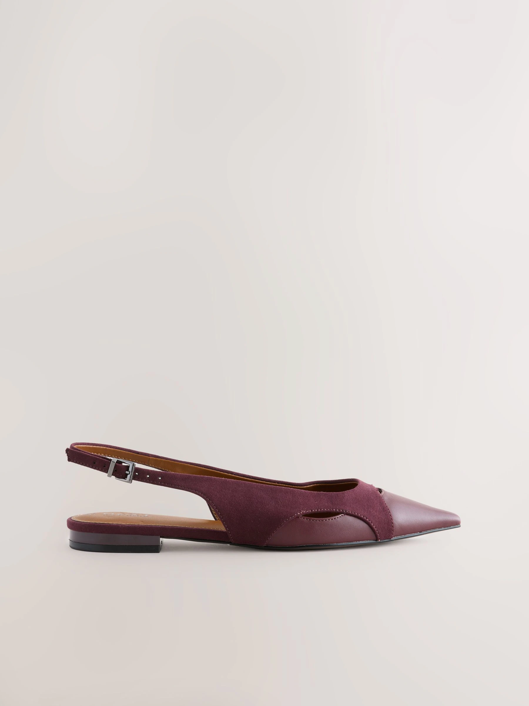 Bordeauxrood - Pointed Toe Slingback Shoes
