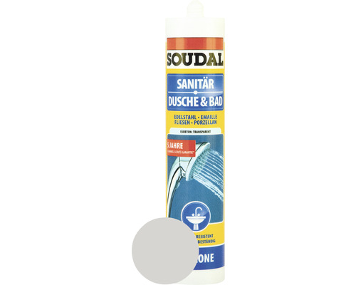 Soudal Douche & Bad Siliconen Zilvergrijs 300 ml