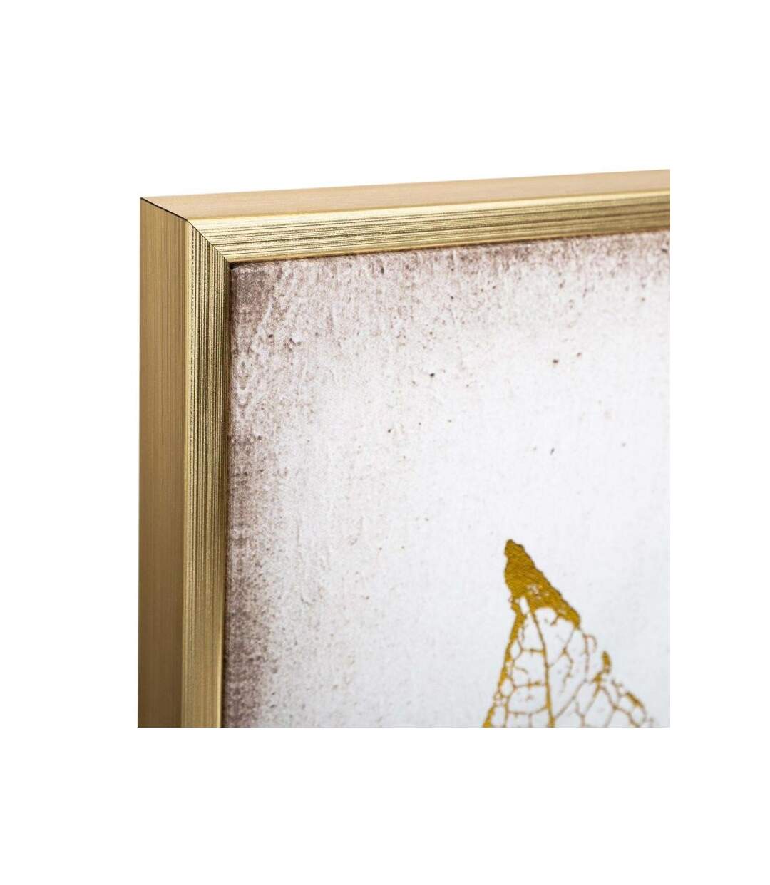 Cadre Déco Imprimé Feuilles 58x58cm Or