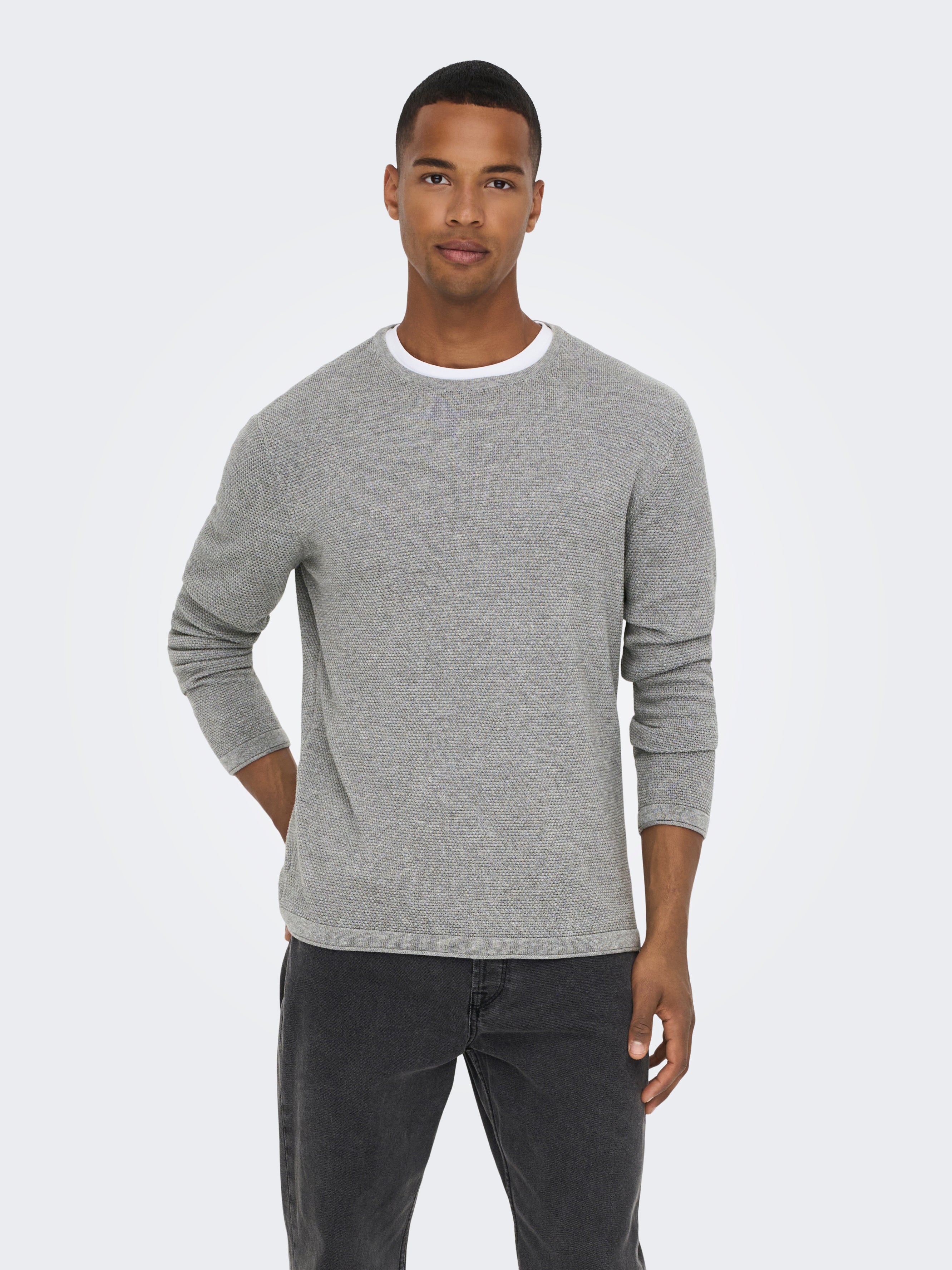 ONSPANTER Pullover Medium Grey Melange