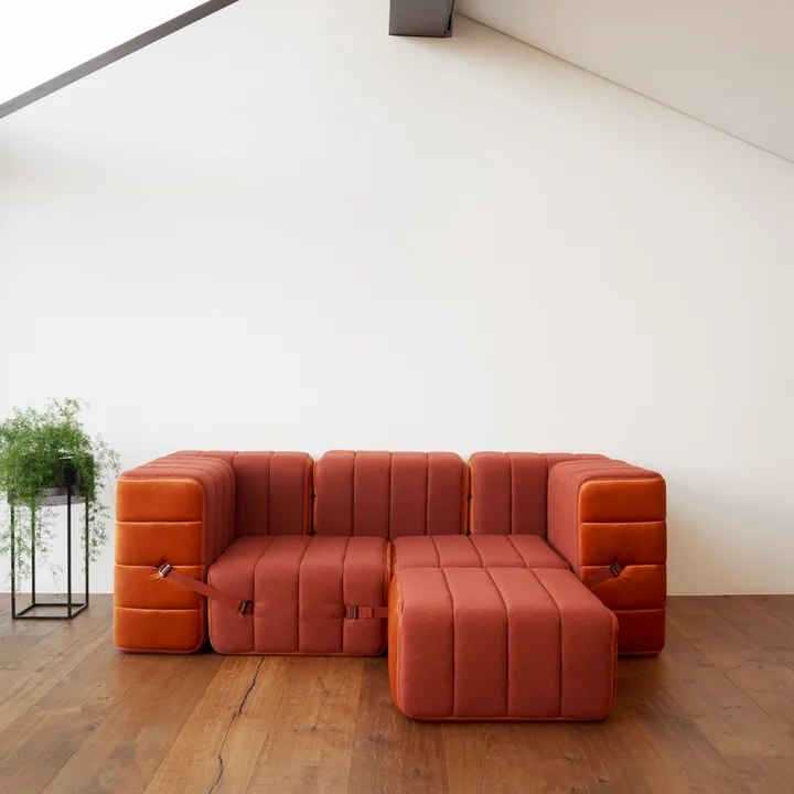 Ambivalenz - Curt Sofa Set 4, serpentine / grün, (Barcelona - V3347 / 39)