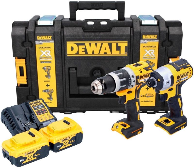 DeWalt DCK266P2 Combiset - Met Accu Klop-/Schroefboormachine en Accu Slagschroevendraaier - 18V