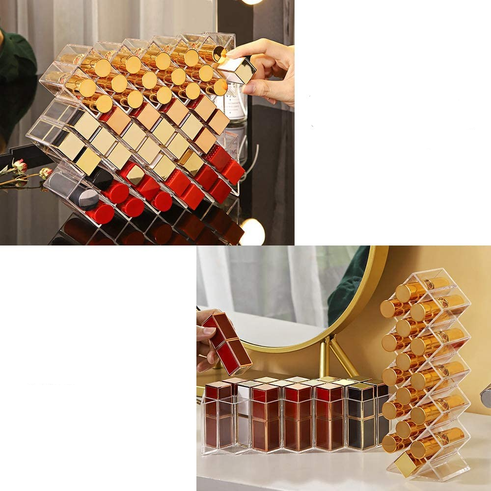 (230x80x60mm) Acryl Beauty Make Up Organizer Lippenstift Aufbewahrungsbox 18 Fächer - Transparent