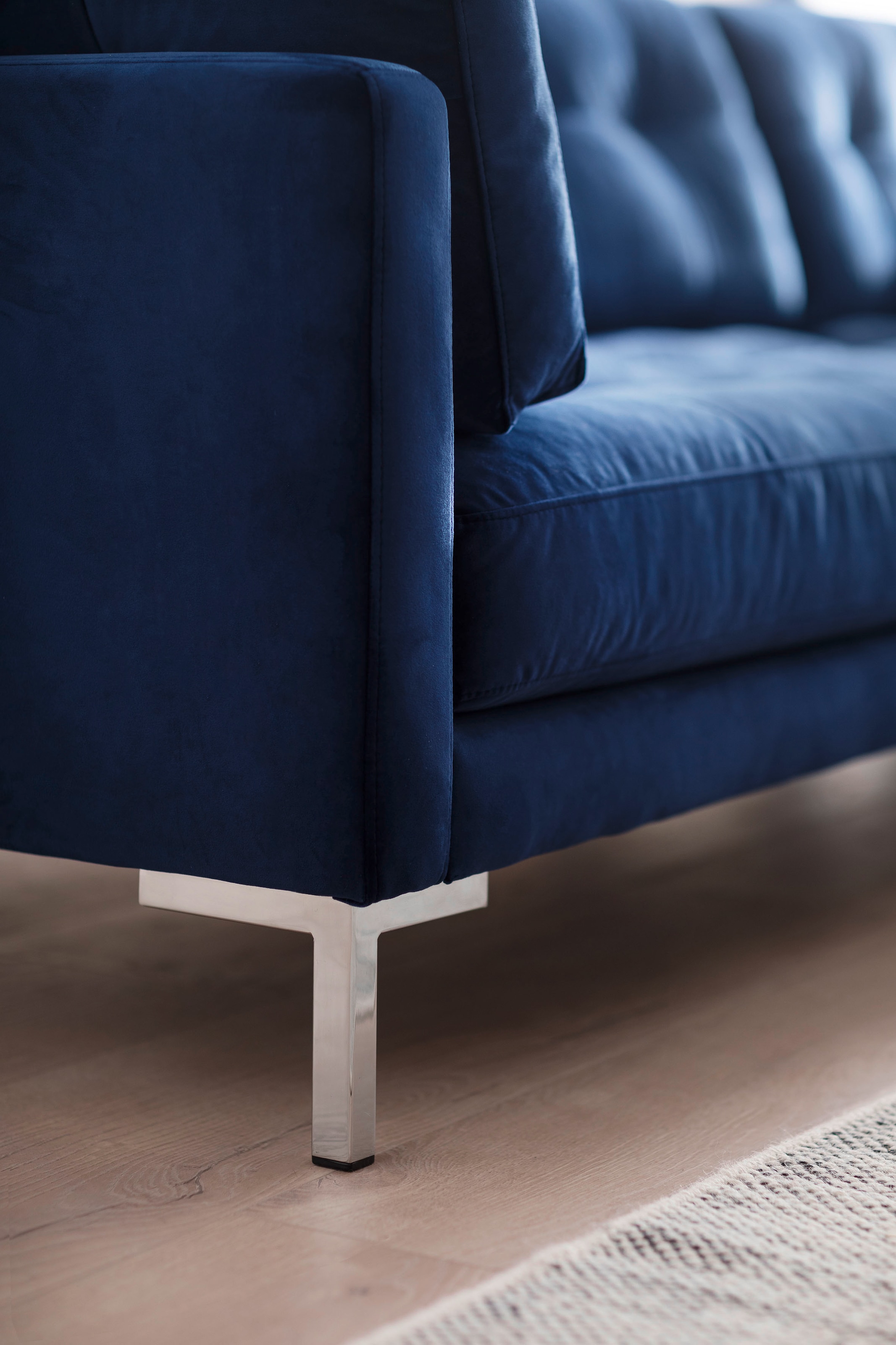 Trends by HG Ecksofa »Landau L-Form« in Cord-Stoff mit Metallfuss
