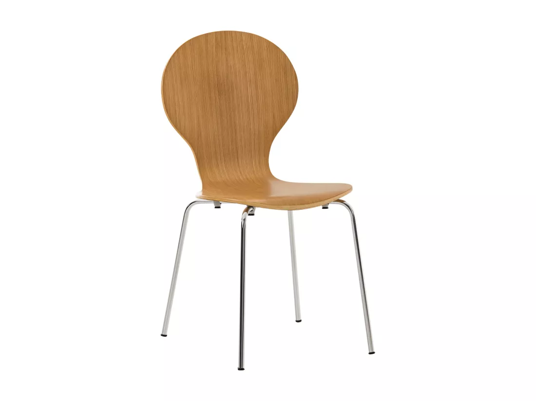 Lot de 2 Chaise de conférence - Bois & Nature - Chêne - DIEGO