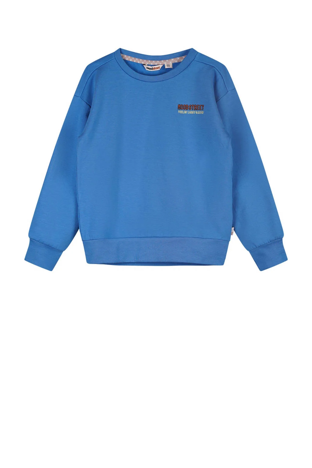 Moodstreet sweater Sky met backprint blauw
