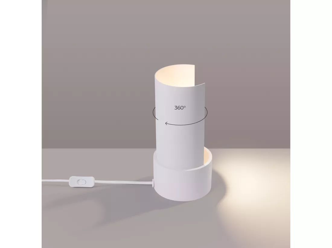 Lampe de bureau Flash minimaliste en acier - 1 sources lumineuses - L.10 x H.21 cm - blanc