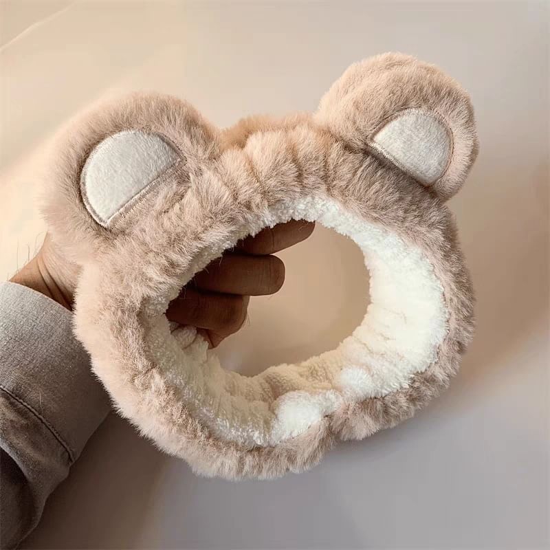 Karnemelk - Bear Chenille Gezichtsreiniger Hoofdband
