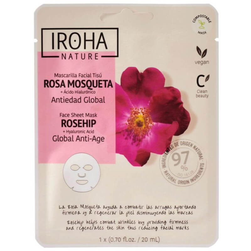 Masque visage tissu anti-âge Rose Musquée Iroha