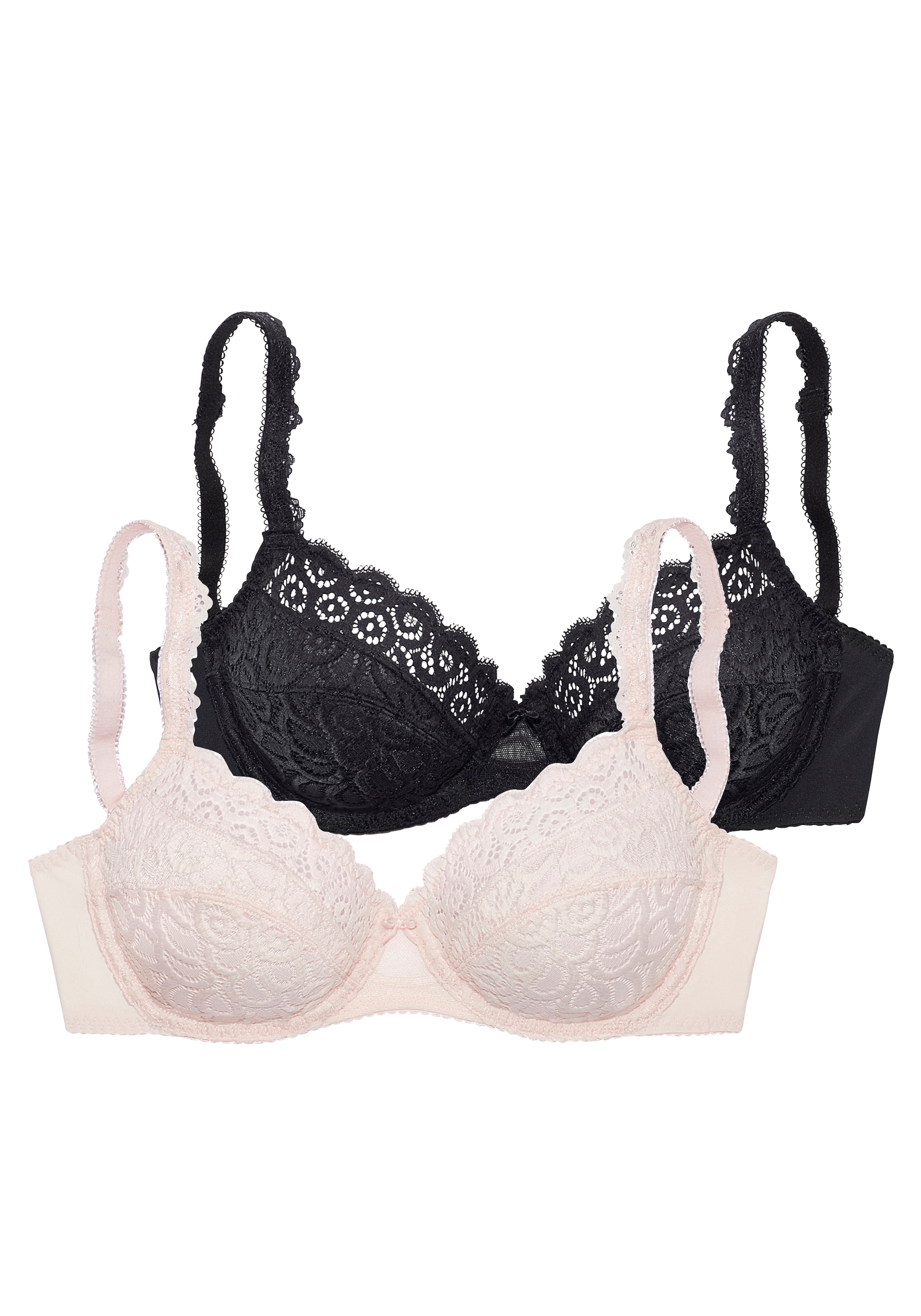 petite fleur Bügel-BH Packung, 2 Stück,  aus Spitze, mit dekorativen Trägern, Dessous