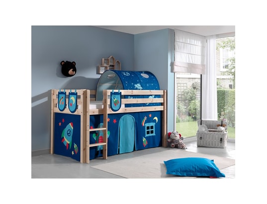 VIPACK - Lit mi-hauteur 90x200 sommier inclus et housse astro pino ...