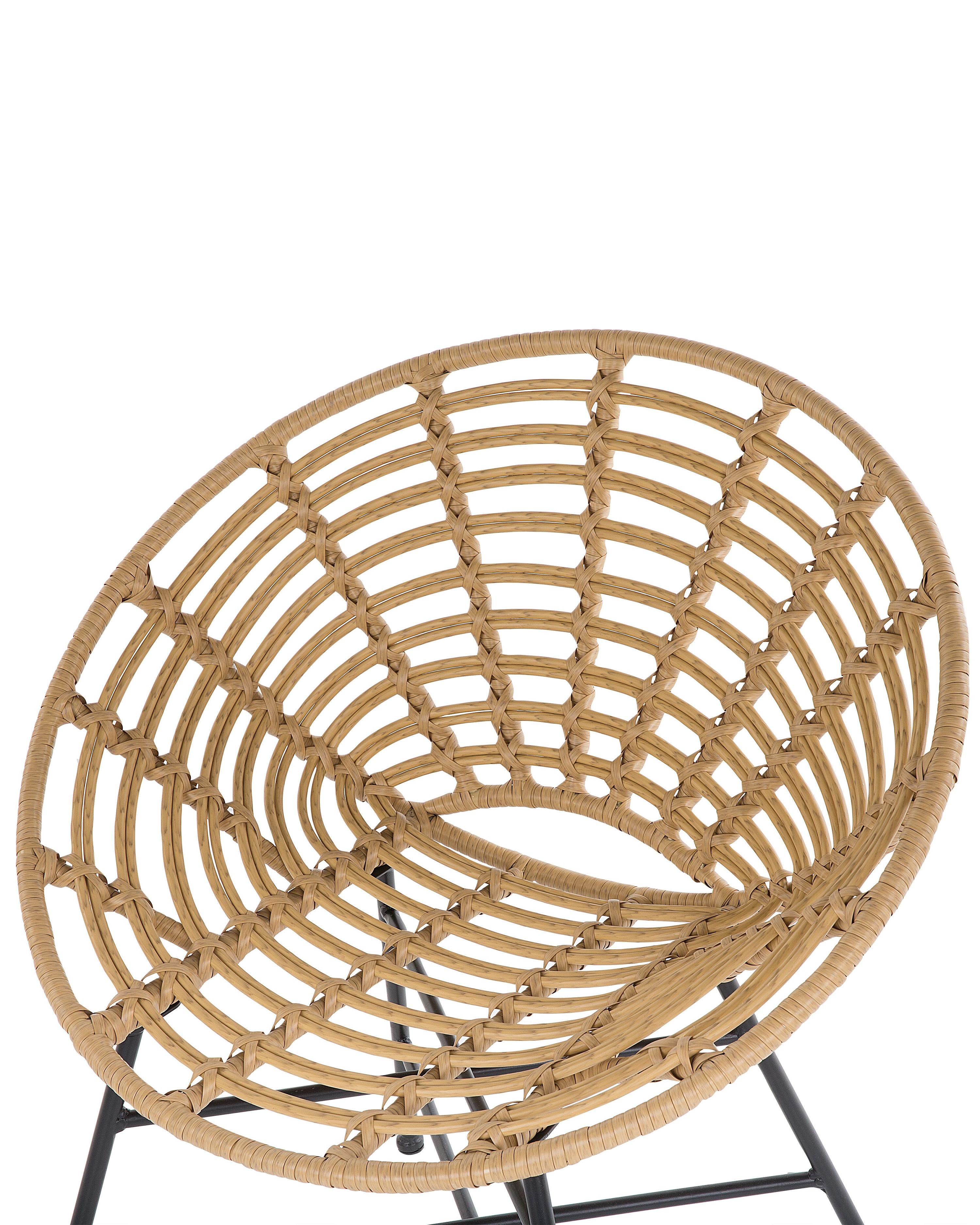 Set van 2 tuinstoelen ACERRA PE rotan Lichtbruin