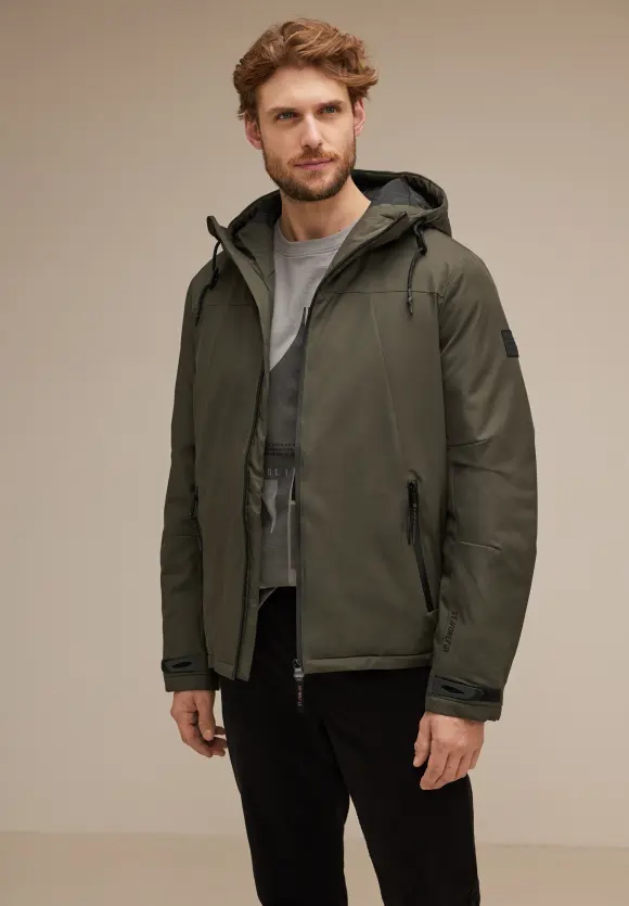 Sportive Jacke mit Kapuze - forest green