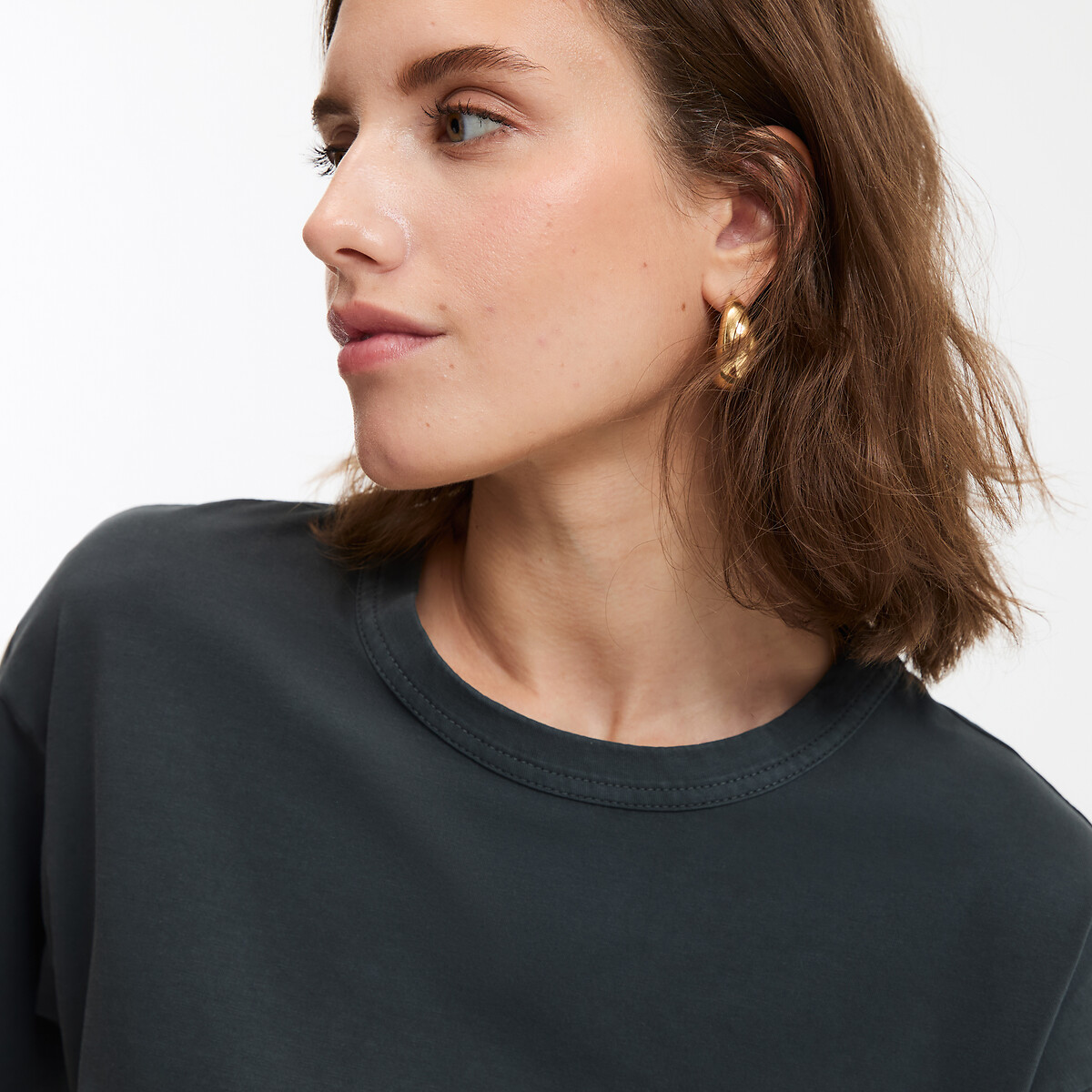 COLEÇÃO LA REDOUTE<br>Camiseta folgada, gola redonda, mangas curtas