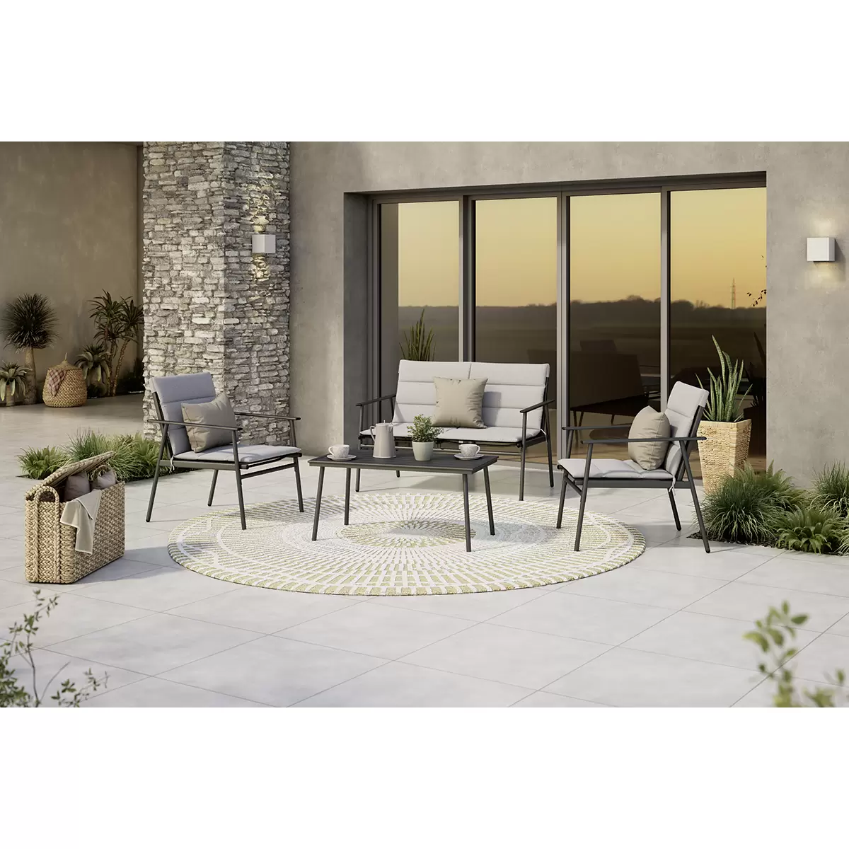 Beldano Loungegarnitur Casablanca 3-teilig braun,grau