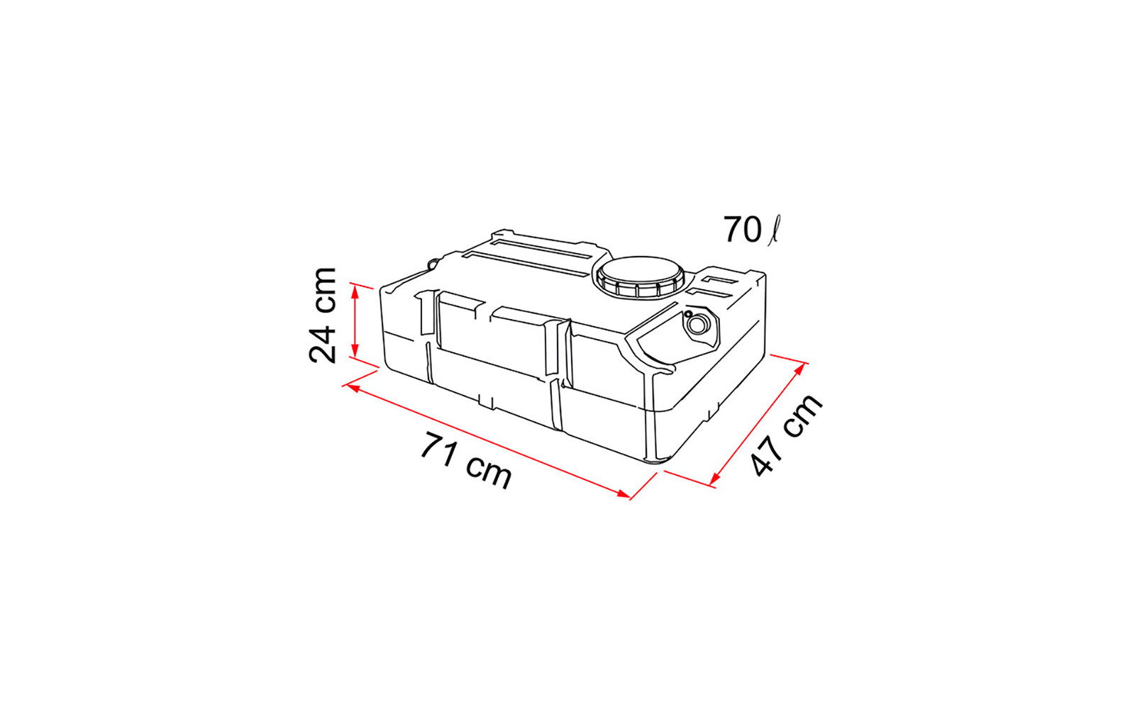 Fiamma Tank 70 Frischwassertank 65 Liter
