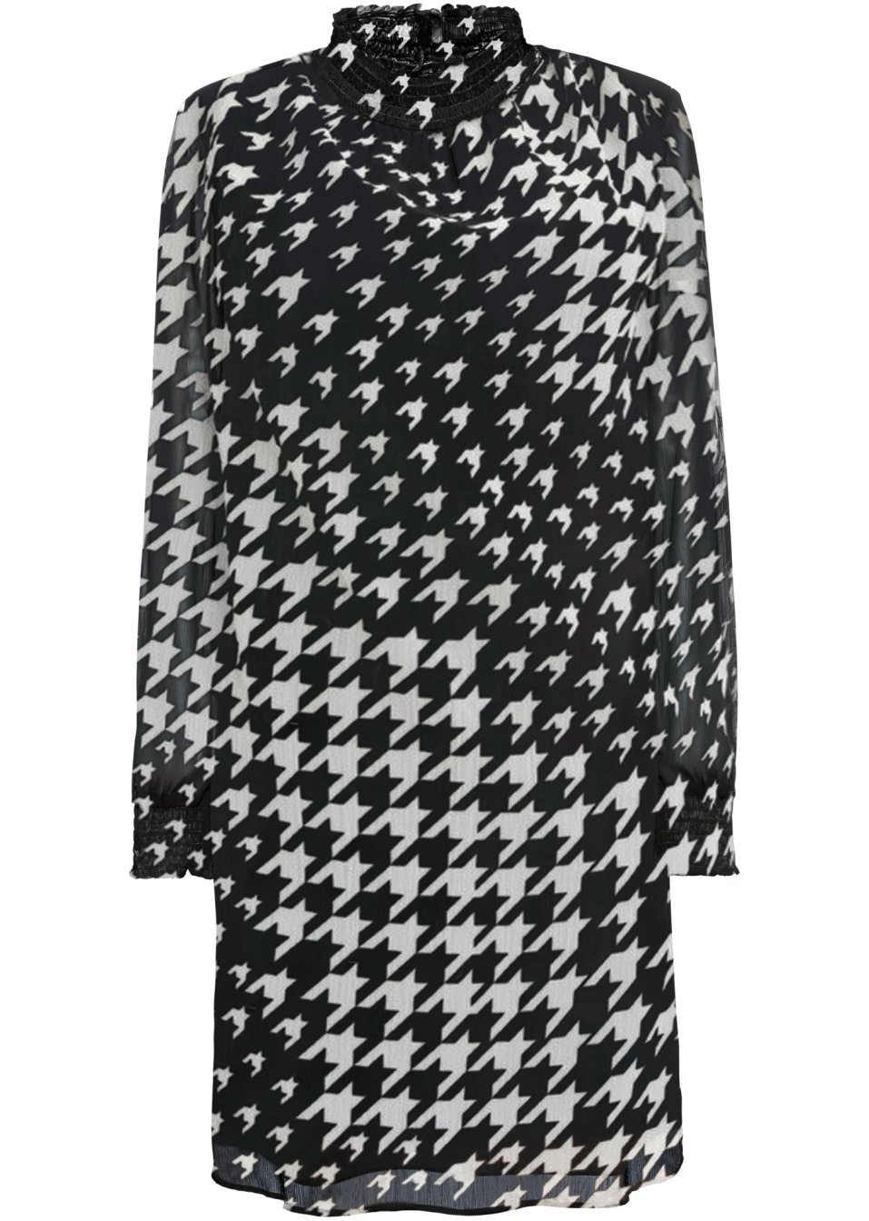 Robe en chiffon avec col smocké