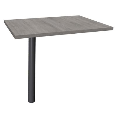 Extension IDRA/DUAL sur pied tube - 80 x 60 cm - Pied anthracite - plateau imitation Chêne gris