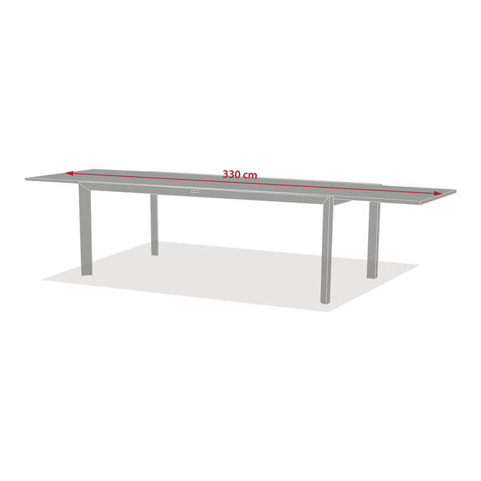 Ensemble table de jardin extensible LUZANE + 12 fauteuils ESSENTIA Argile & Café