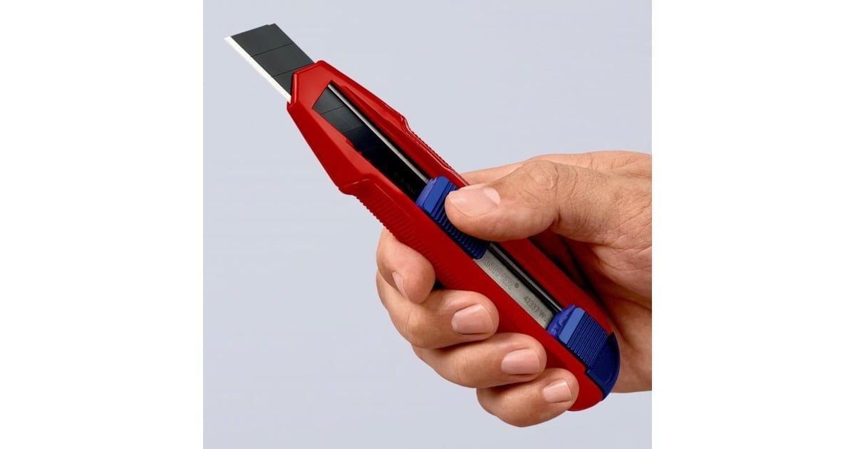 KNIPEXCutiX Universele mes stanleymes  (Rood/blauw, incl. 2 mesbladen)