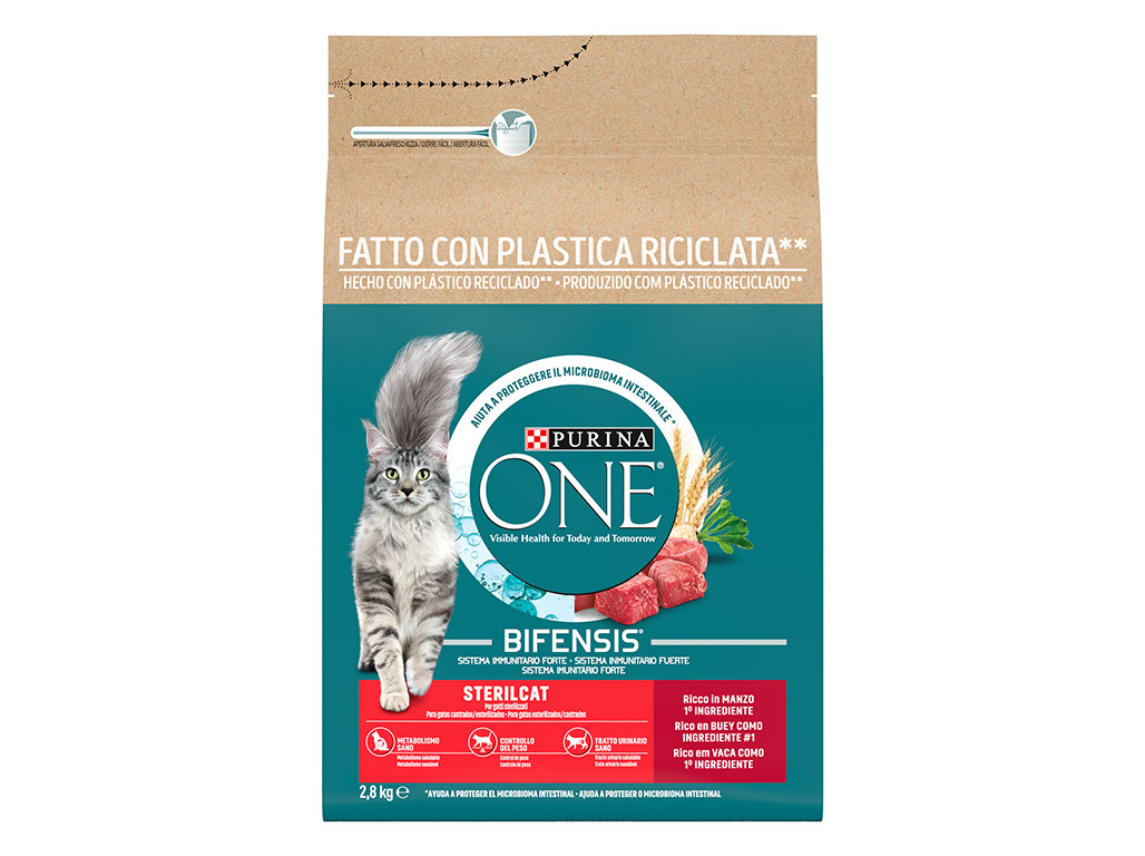 RAÇÃO PARA GATO PURINA ONE ESTERILIZADO COM VACA 2.8KG
