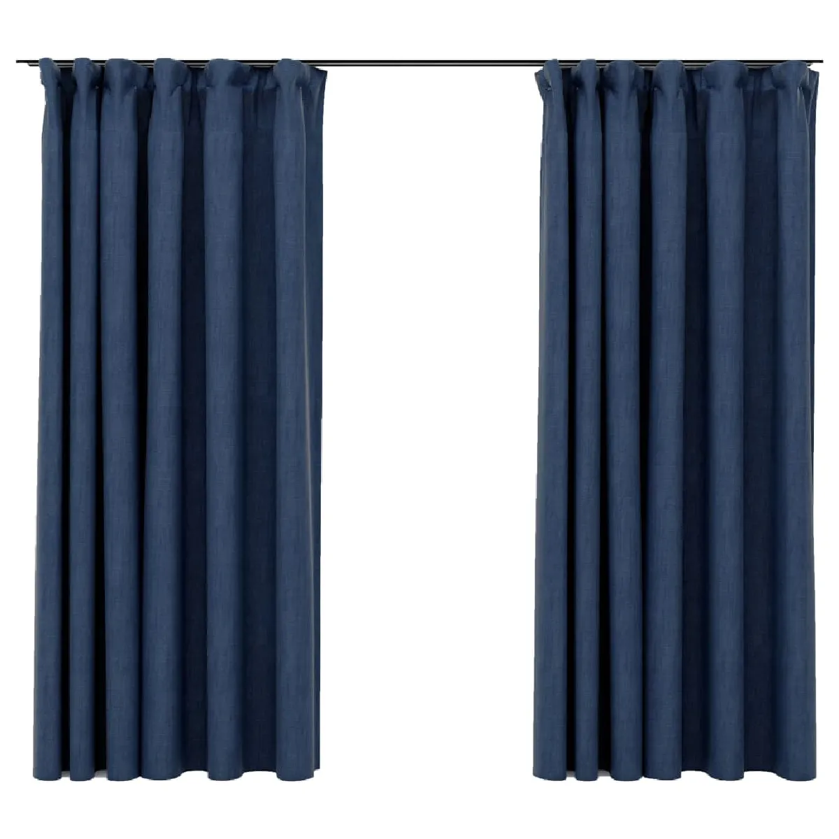 vidaXL Rideaux occultants 2pcs Bleu Lin