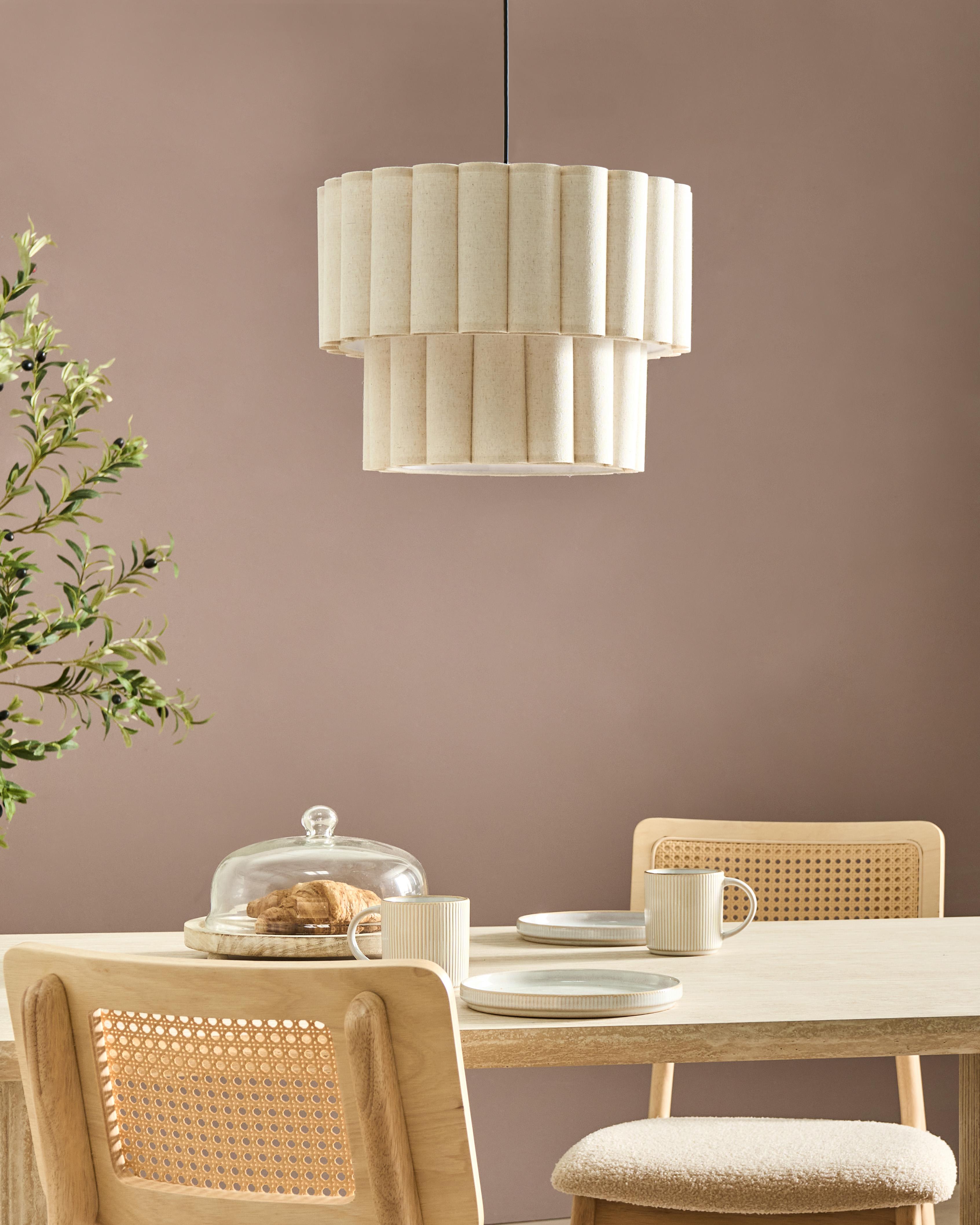 Hanglamp BELESSA Linnen Lichtbeige
