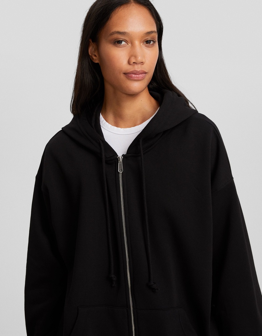 Moletom com zíper oversized