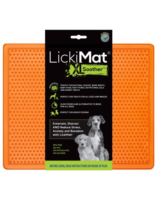 Lickimat Soother Original - Slowfeeder Voermat Oranje - Hondenvoerbak