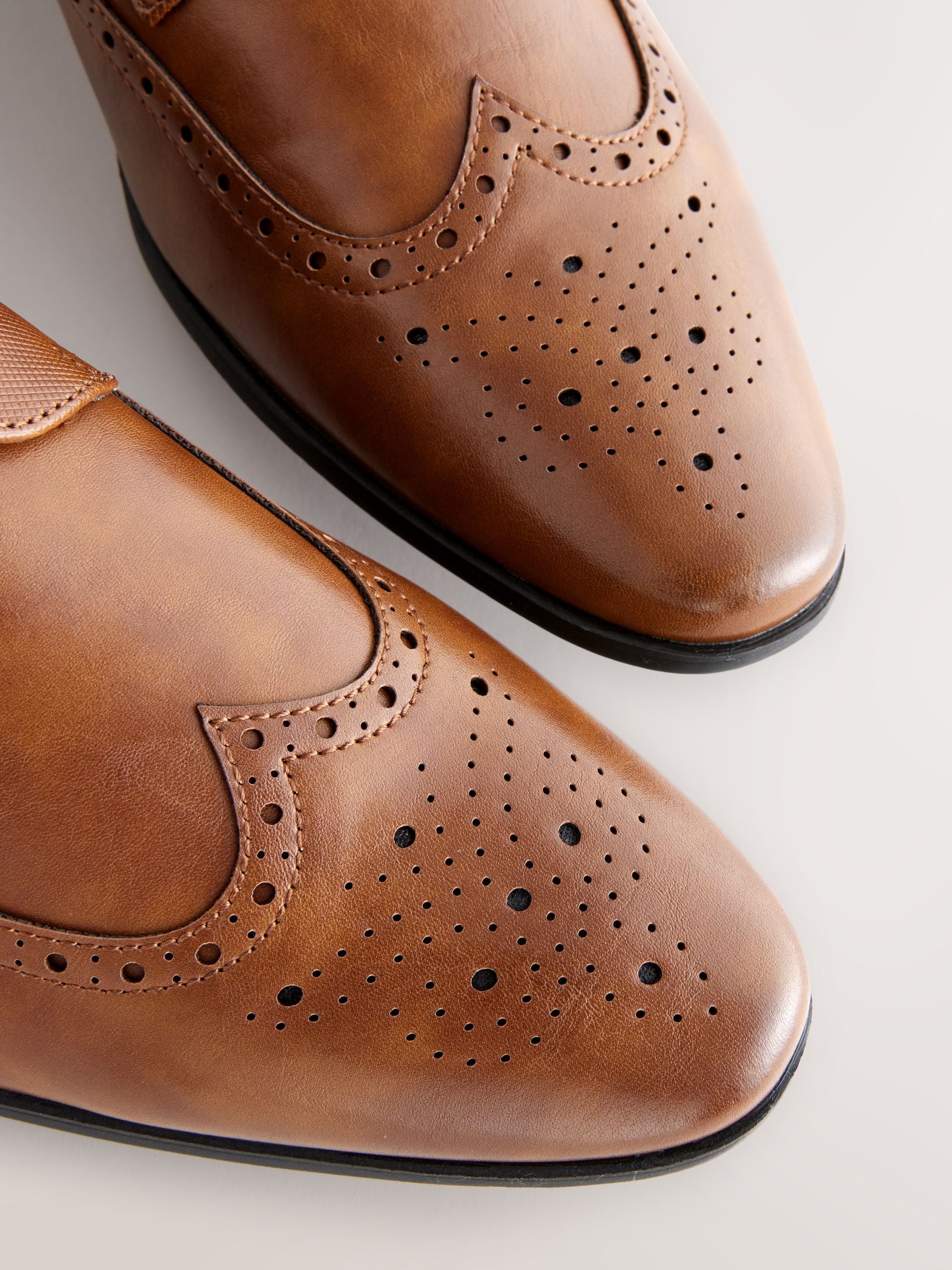 Lichtbruin - Standaard pasvorm - Brogueschoenen