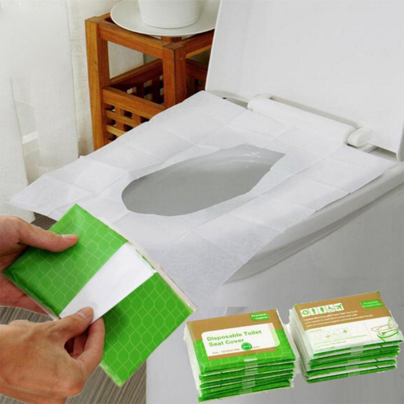 (10er Set) 35.5x43cm Spülbare Einweg Hygiene WC Toiletten Auflage Klobrillen Abdeckung - Weiss