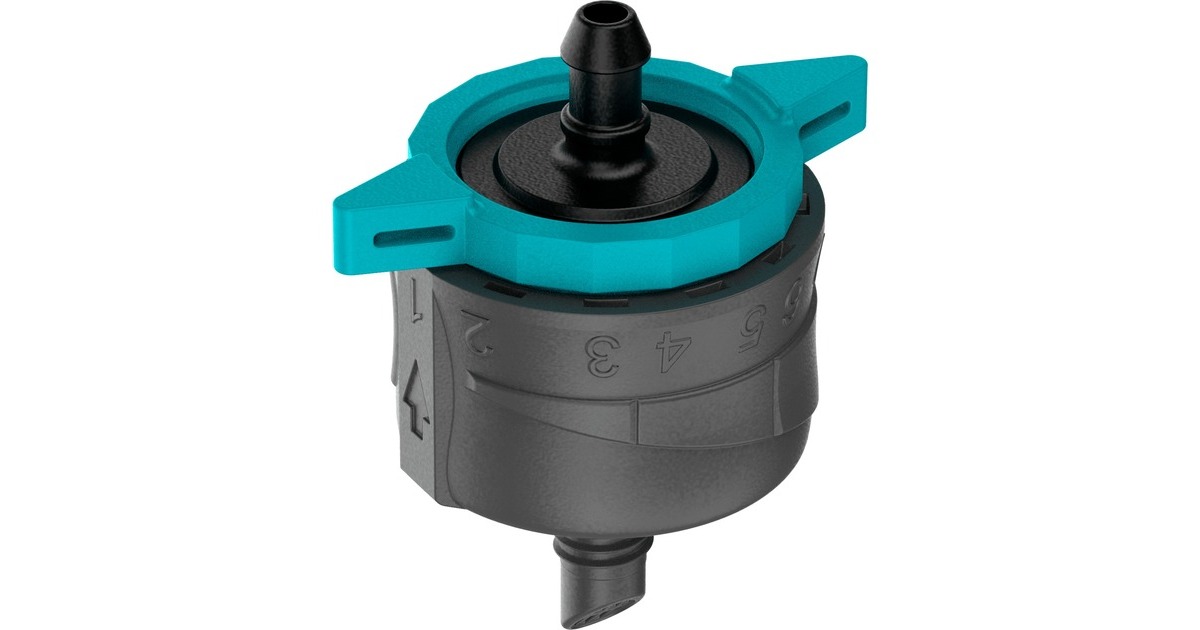GARDENAVerstelbare Einddruppelaar, drukcompenserend. druppelaar  (Zwart/turquoise, 5 Stuks)
