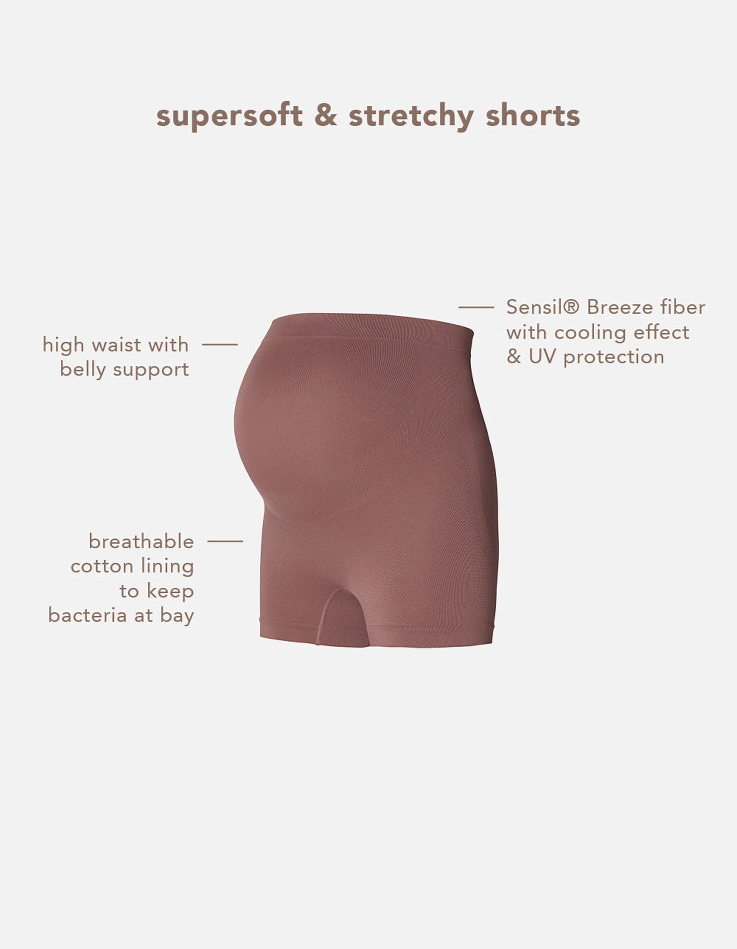 Noppies Nahtloser Short Lai Sensil® Breeze Deep Taupe