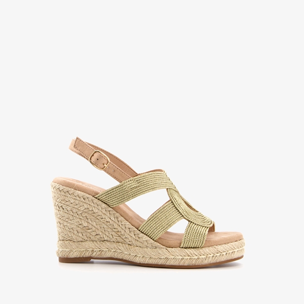 Blue Box dames espadrilles met sleehak goud