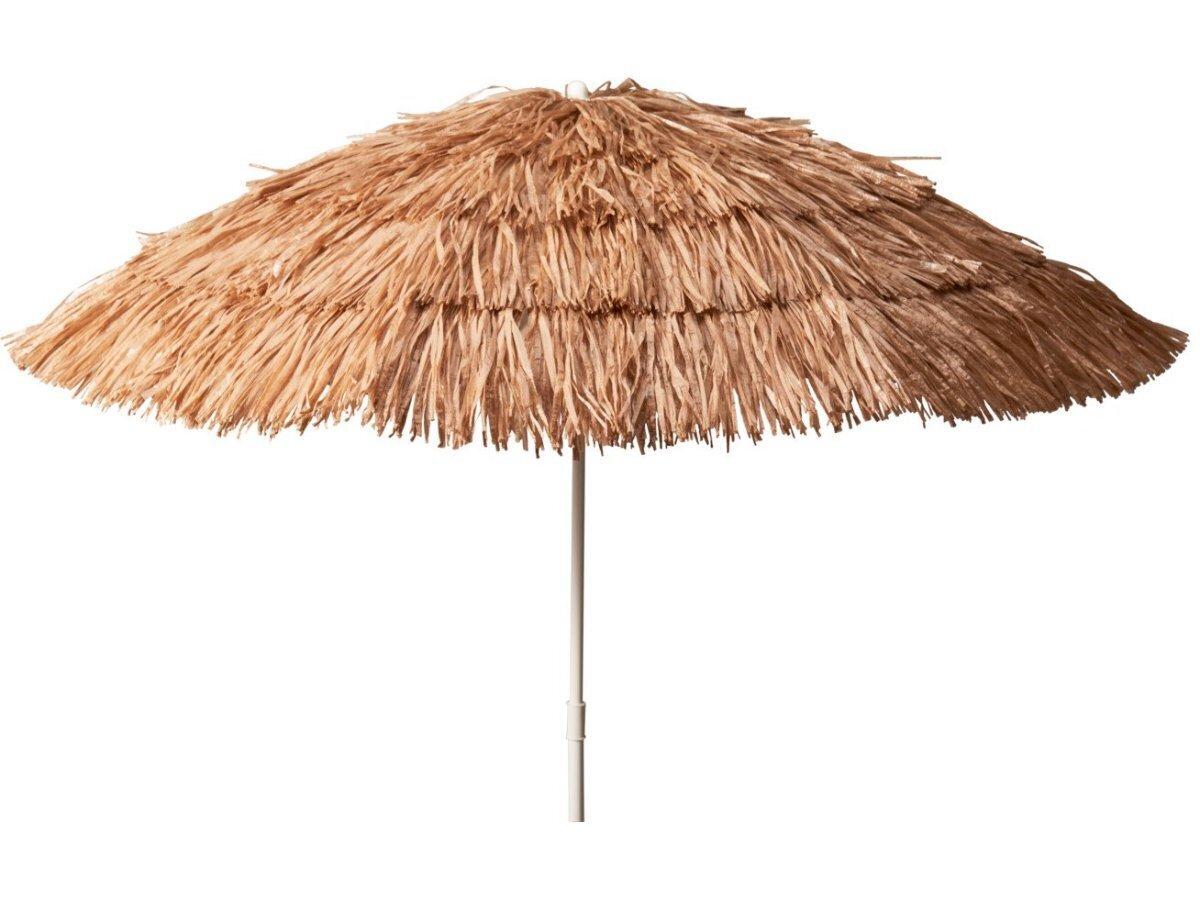 Pro Beach Ø160 cm raffia strandparasol - Licht bruin