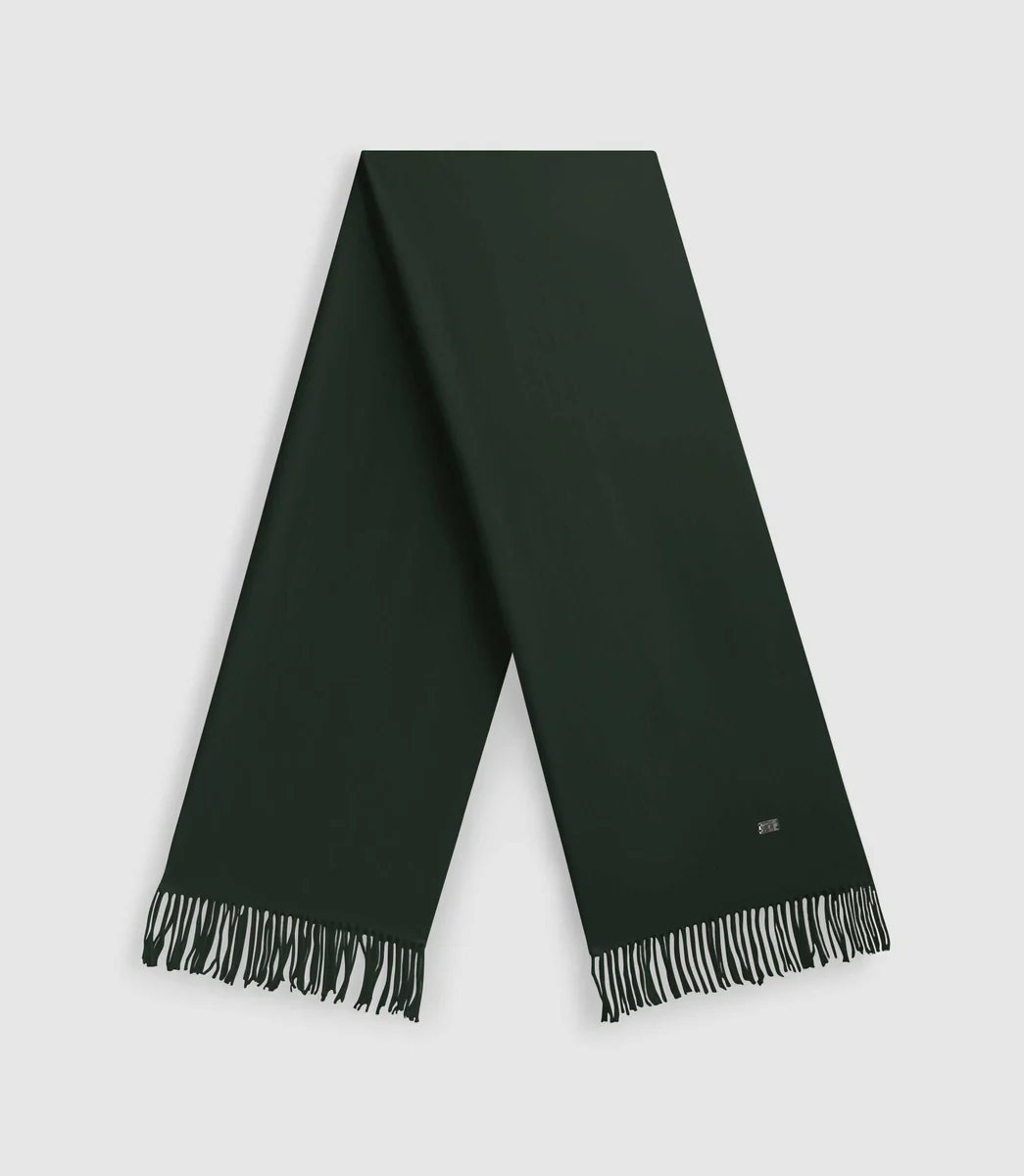Echarpe unie à franges kaki AURORE