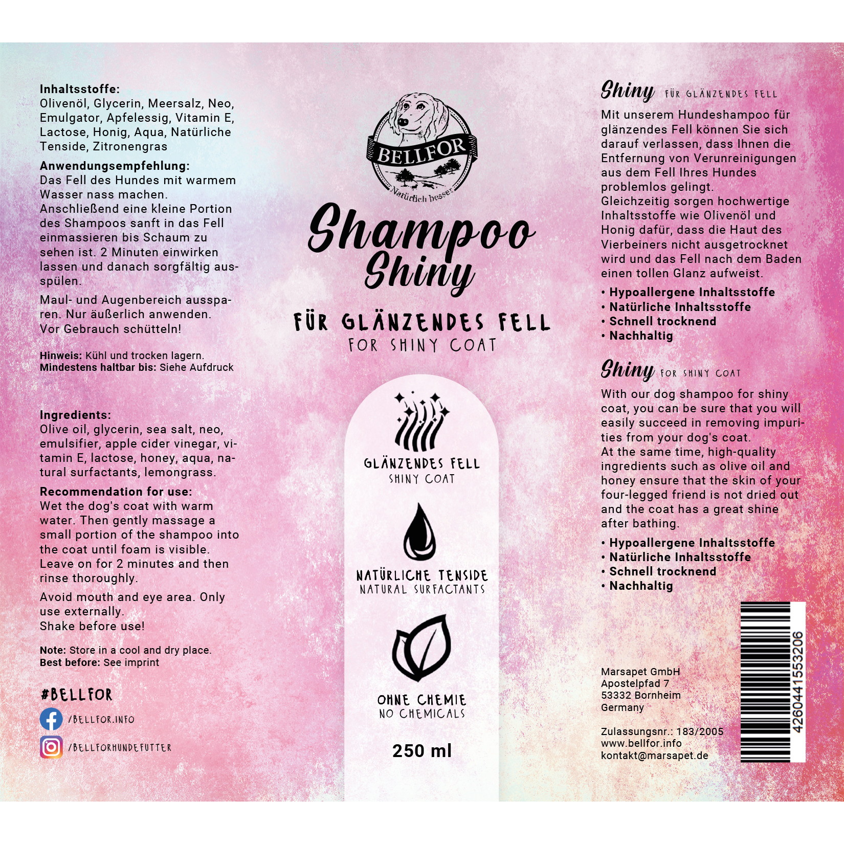 Set spécial - shampooing et soin pour chien pour un pelage brillant
