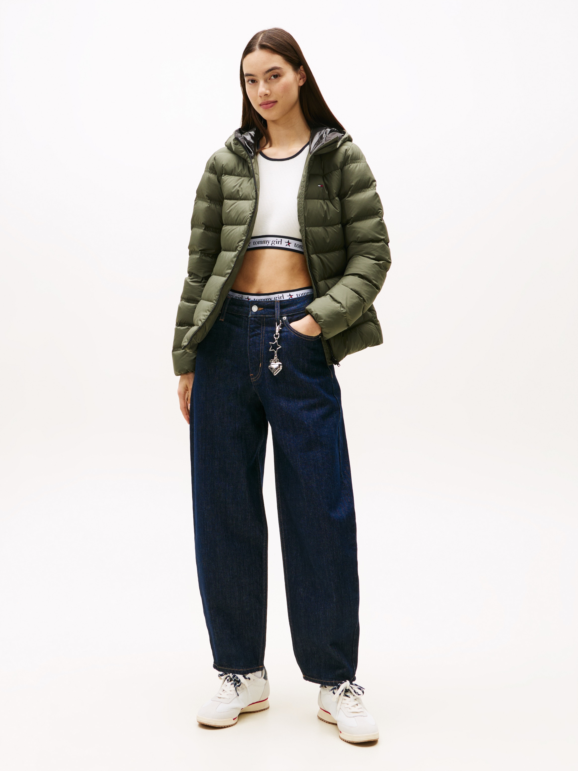 Tommy Jeans Steppjacke »TJW SLIM HOOD PRNT DOWN JCKT EXT« mit Kapuze