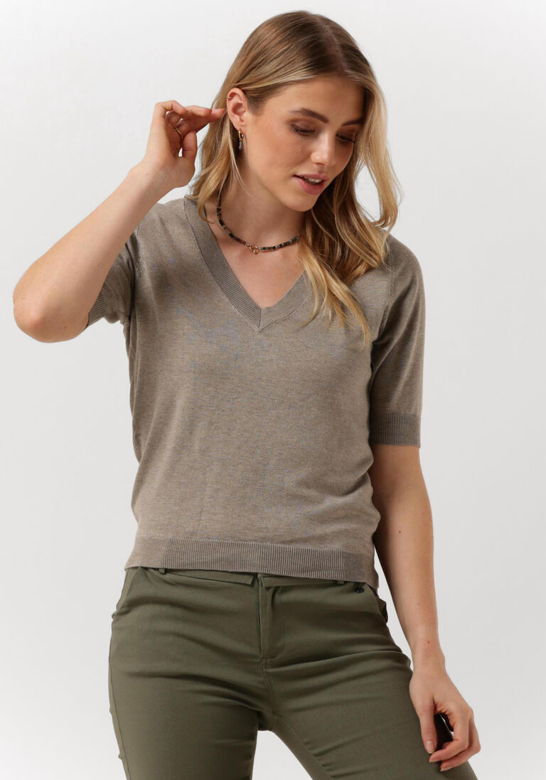 MINUS khaki minus top milla v-neck knit tee 1