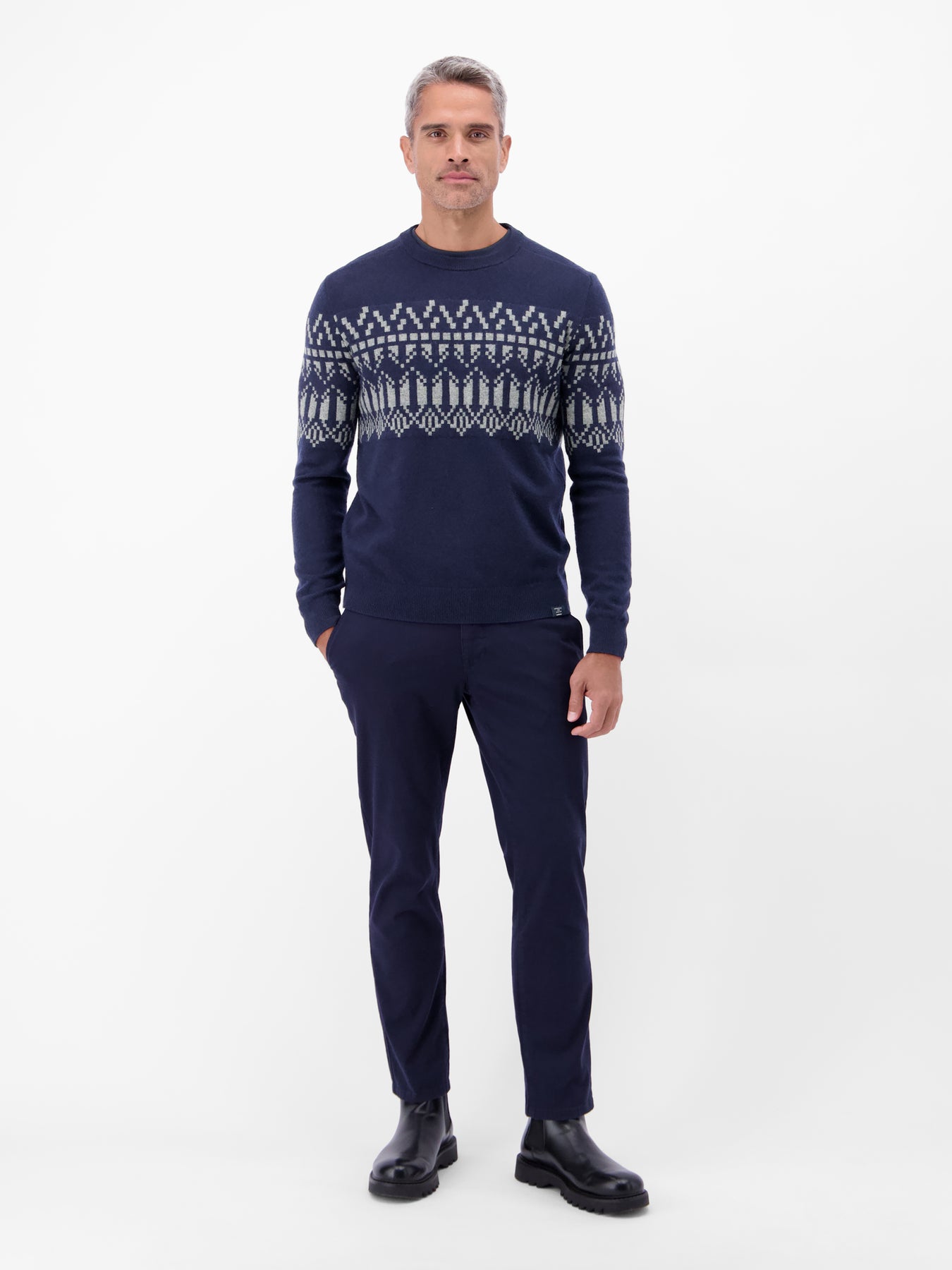 Herren Strickpullover aus Woll-Kaschmir-Mix, skandinavisch inspiriert