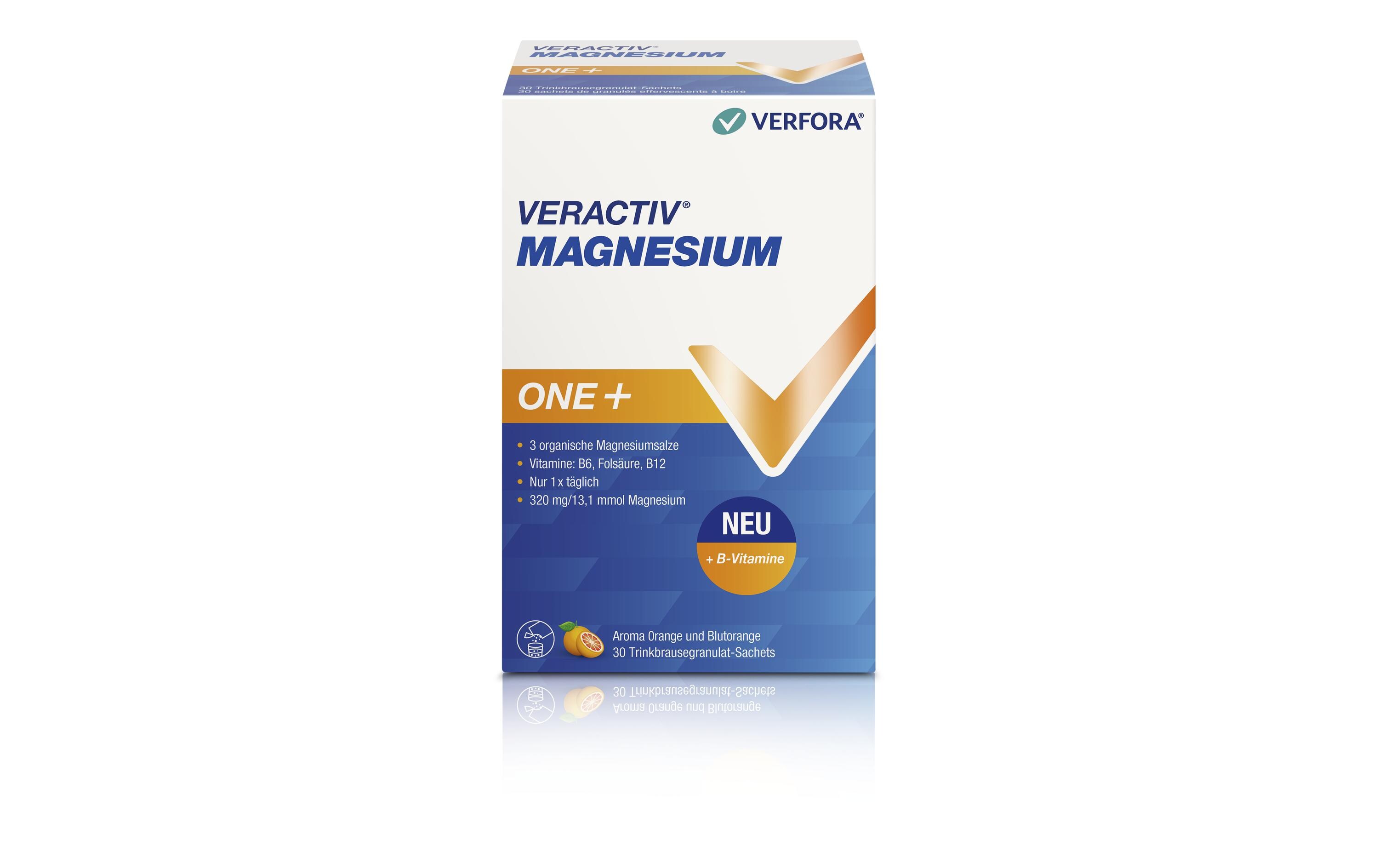 Magnesium One+ Brausepulver 30 StückVeganes Magnesiumpräparat mit organischen Magnesiumsalzen und B-Vitaminen